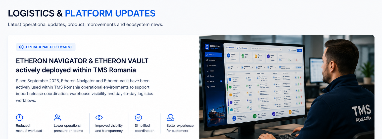 Etheron operational deployment update